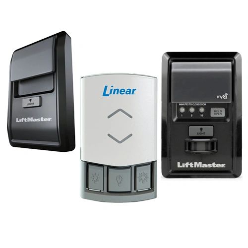 Garage door opener wall control panels